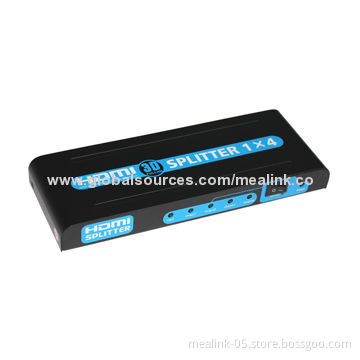 4 Ports HDMI Splitter, One HDMI 1.3b Input Signal Split to Four HDMI 1.3b Sink Devices